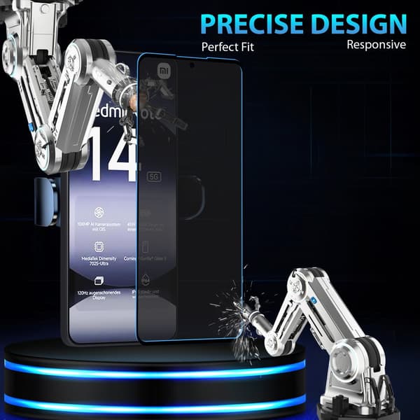 1-Pack Xiaomi Redmi Note 14 Privacy Skærmbeskyttelse - Hærdet Glas 9H - Super kvalitet 3D