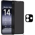 Miniatyrbild 1 av 7: 1-Pack Xiaomi Redmi Note 14 Privacy Skärmskydd & 1-Pack linsskydd - Härdat Glas 9H - Super kvalitet 3D