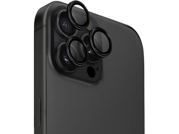 UNIQ Optix Aluminum Camera LensProtector iPhone 16 Pro 6.3" / 16 Pro Max 6.9" midnight black glass