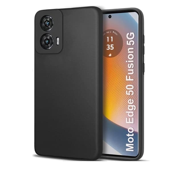 Motorola Edge 50 Fusion - Silicon Matt TPU Mjuk Skal - Svart