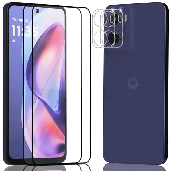 2-Pack Motorola G05 Skärmskydd & 2-Pack linsskydd - Härdat Glas 9H - Super kvalitet 3D