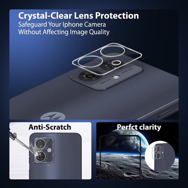 2-Pack Motorola G54 Skärmskydd & 1-Pack linsskydd - Härdat Glas 9H - Super kvalitet 3D