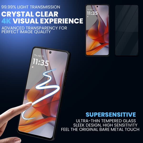 2-Pack Motorola G75 Skærmbeskyttelse & 2-Pack linsebeskyttelse - Hærdet Glas 9H - Super kvalitet 3D