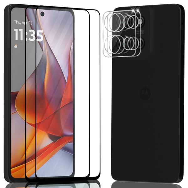 2-Pack Motorola G75 Skærmbeskyttelse & 2-Pack linsebeskyttelse - Hærdet Glas 9H - Super kvalitet 3D