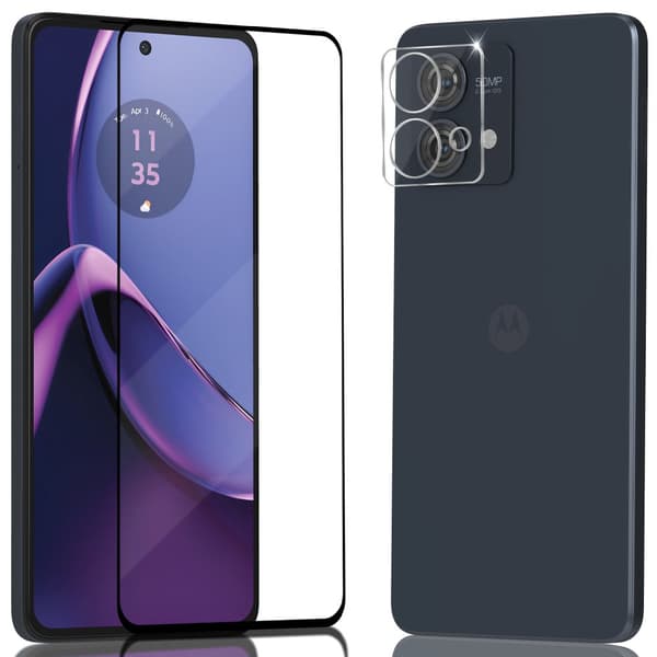 1-Pack Motorola G84 Skærmbeskyttelse & 1-Pack linsebeskyttelse - Hærdet Glas 9H - Super kvalitet 3D