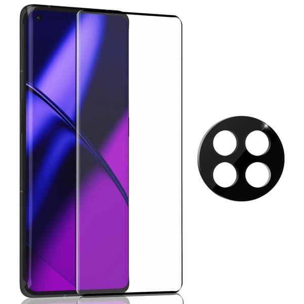 1-Pack Oneplus 11R Skärmskydd & 1-Pack linsskydd - Härdat Glas 9H - Super kvalitet 3D
