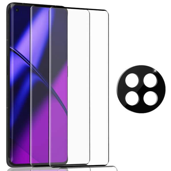 2-Pack Oneplus 11R Skärmskydd & 1-Pack linsskydd - Härdat Glas 9H - Super kvalitet 3D