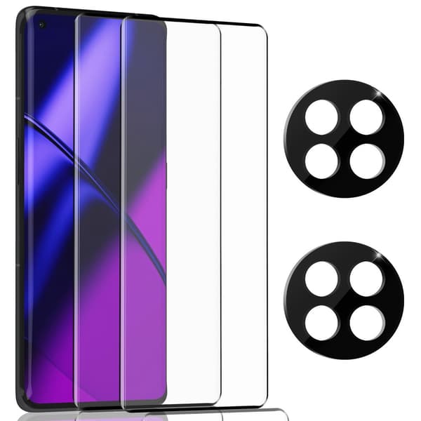 2-Pack Oneplus 11R Skærmbeskyttelse & 2-Pack linsebeskyttelse - Hærdet Glas 9H - Super kvalitet 3D