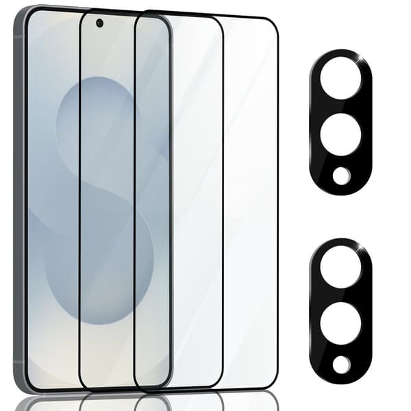 2-Pack Samsung S25 Edge Skärmskydd & 2-Pack linsskydd - Härdat Glas 9H - Super kvalitet 3D