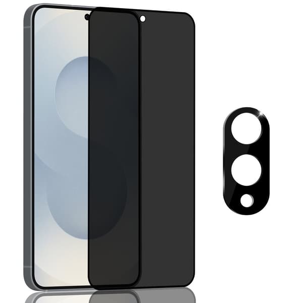 1-Pack Samsung S25 Edge Privacy Skærmbeskyttelse & 1-Pack linsebeskyttelse - Hærdet Glas 9H - Super kvalitet 3D
