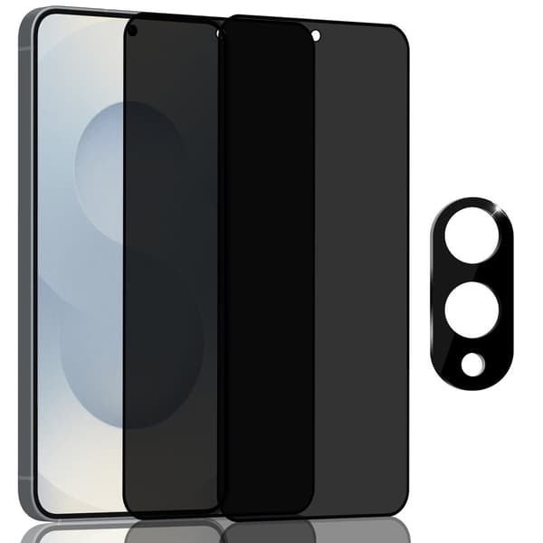 2-Pack Samsung S25 Edge Privacy Skærmbeskyttelse & 1-Pack linsebeskyttelse - Hærdet Glas 9H - Super kvalitet 3D