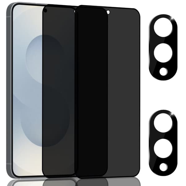 2-Pack Samsung S25 Edge Privacy Skärmskydd & 2-Pack linsskydd - Härdat Glas 9H - Super kvalitet 3D