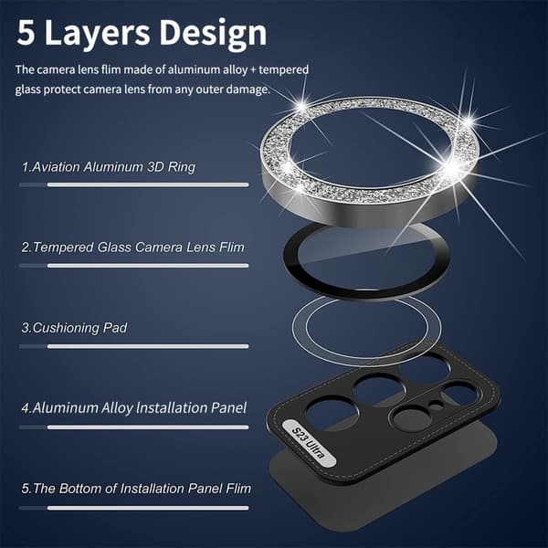 ENKAY Samsung Galaxy S25 Ultra Kameran Linssisuojus Lasi