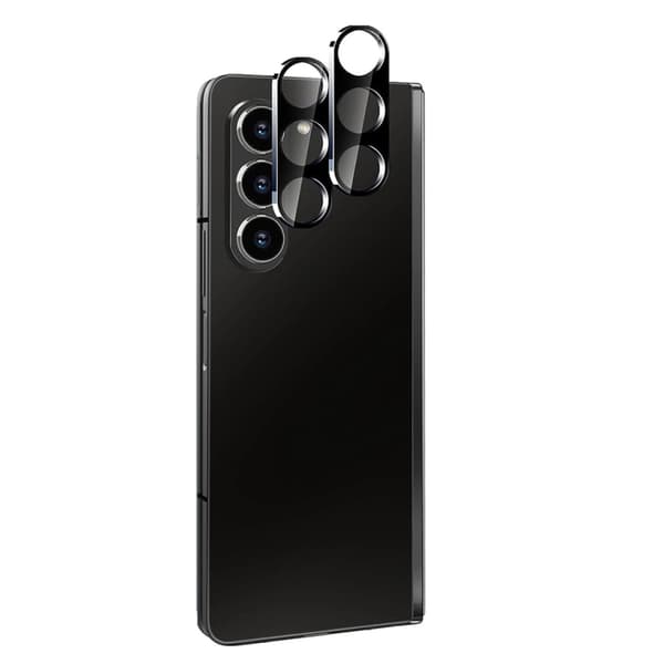 Samsung Galaxy Z Fold 5 2.5D Linsskydd - Transparent & Svart Ram