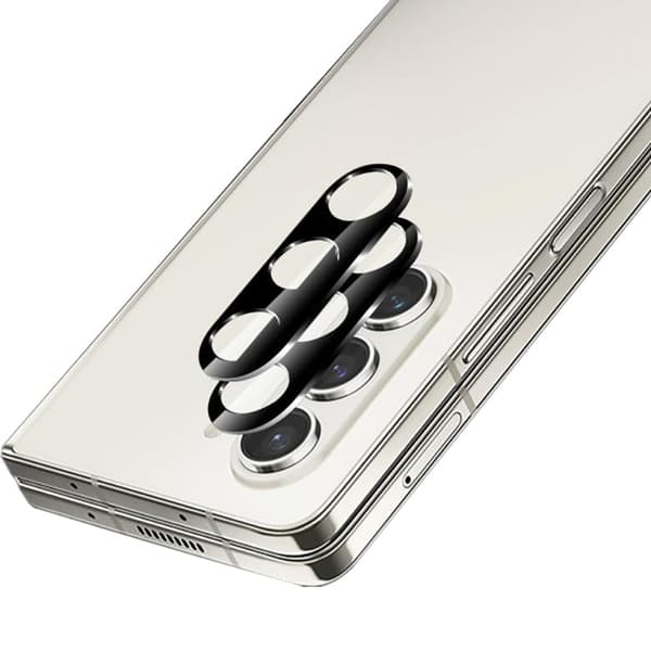 Samsung Galaxy Z Fold 5 2.5D Linsskydd - Transparent & Svart Ram