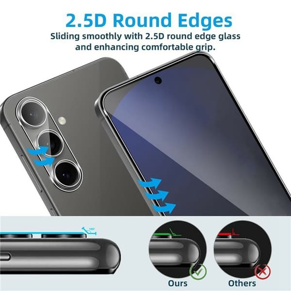 2 st För Samsung Galaxy A26 5G Härdat Glas Skärmskydd med Kamera Linsskydd