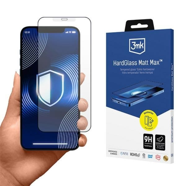 3MK iPhone 15 Pro Härdat glas Skärmskydd Matt Max