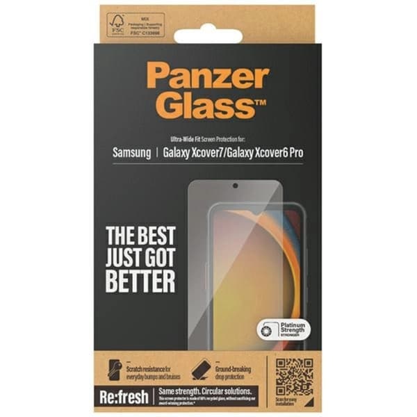 PanzerGlass Galaxy XCover 7/Xcover6 Pro Härdat Glas Skärmskydd Ultra-Wide Fit