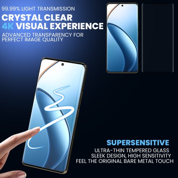 1-Pack Realme 12 Pro Plus Näytönsuoja - Karkaistu Lasi 9H - Super laatu 3D