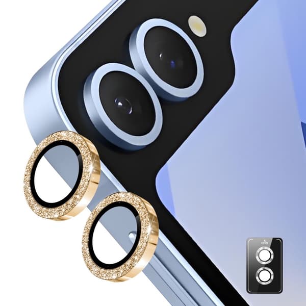 ENKAY Kamera Lins Skydd till Samsung Galaxy Z Flip7 Härdat glas Glitter