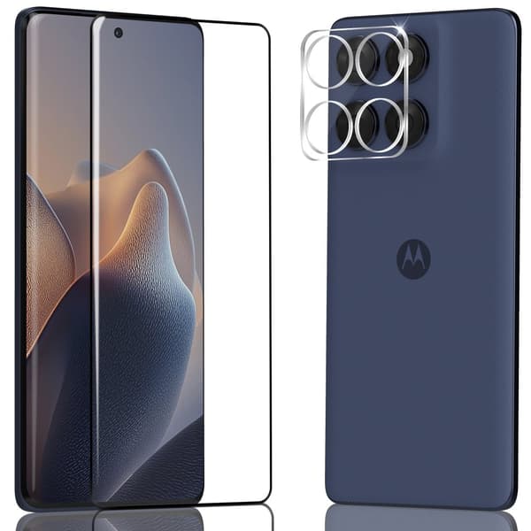 1-Pack Motorola Edge 60 Fusion Skärmskydd & 1-Pack linsskydd - Härdat Glas 9H - Super kvalitet 3D