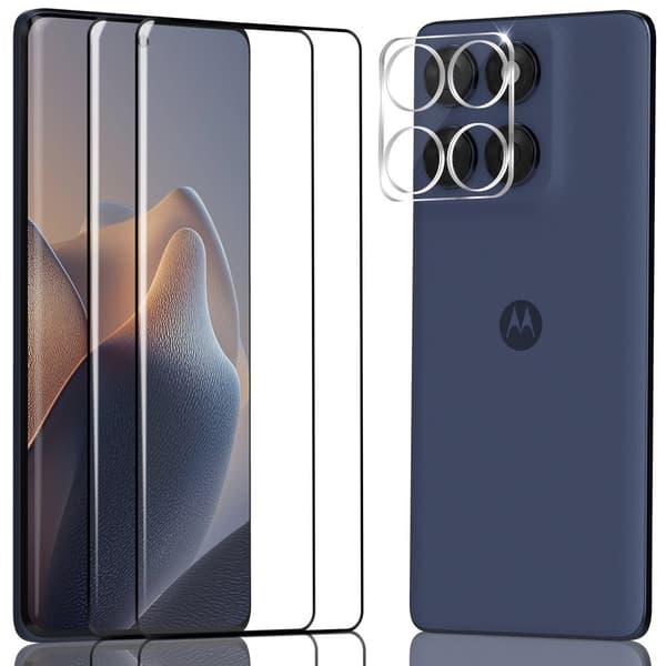 2-Pack Motorola Edge 60 Fusion Skærmbeskyttelse & 1-Pack linsebeskyttelse - Hærdet Glas 9H - Super kvalitet 3D