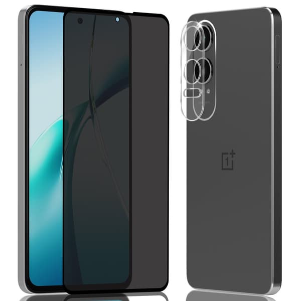 1-Pack OnePlus Nord CE4 Lite Privacy Skærmbeskyttelse & 1-Pack linsebeskyttelse - Hærdet Glas 9H - Super kvalitet 3D