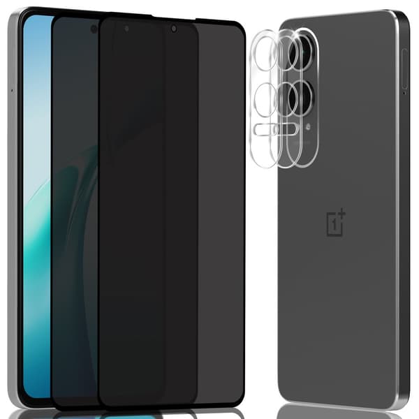 2-Pack OnePlus Nord CE4 Lite Privacy Skärmskydd & 2-Pack linsskydd - Härdat Glas 9H - Super kvalitet 3D