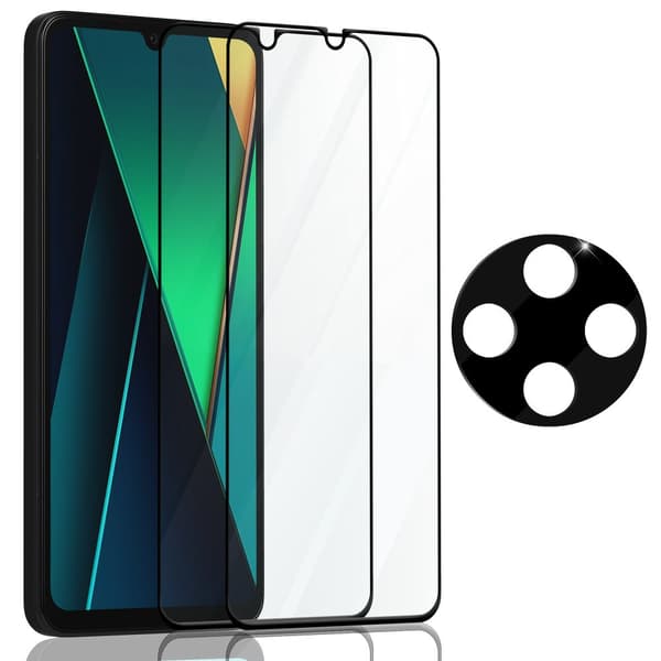 2-Pack Xiaomi Poco C75 Skærmbeskyttelse & 1-Pack linsebeskyttelse - Hærdet Glas 9H - Super kvalitet 3D