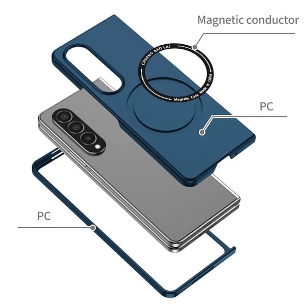 Samsung Galaxy Z Fold 4 - MagSafe Kompatibelt TPU Skal, Tunt & Stötsäkert Skydd Vinröd