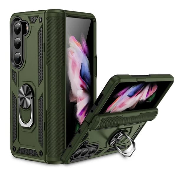 Samsung Galaxy Z Fold 6 - Stötsäker Ring Armor Stand Slimmt mobilskal Grön