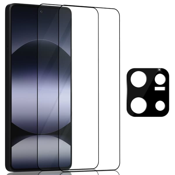 2-Pack Xiaomi Redmi Note 14S Näytönsuoja & 1-Pack linssinsuoja - Karkaistu Lasi 9H - Super laatu 3D