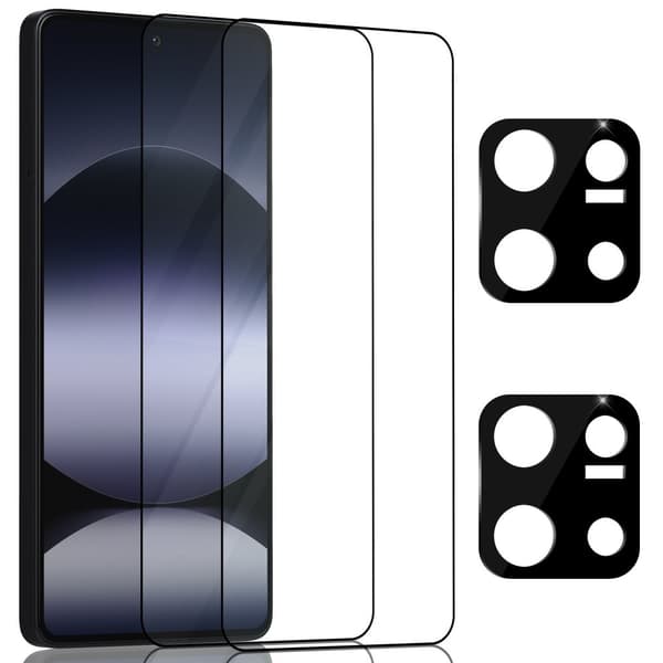 2-Pack Xiaomi Redmi Note 14S Skærmbeskyttelse & 2-Pack linsebeskyttelse - Hærdet Glas 9H - Super kvalitet 3D