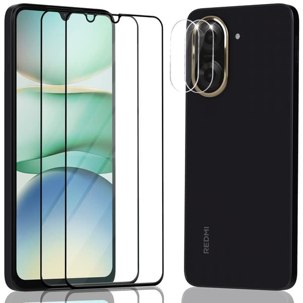 2-Pack Xiaomi Redmi A5 Skärmskydd & 2-Pack linsskydd - Härdat Glas 9H - Super kvalitet 3D