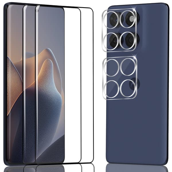 2-Pack Motorola Edge 60 Skärmskydd & 2-Pack linsskydd - Härdat Glas 9H - Super kvalitet 3D