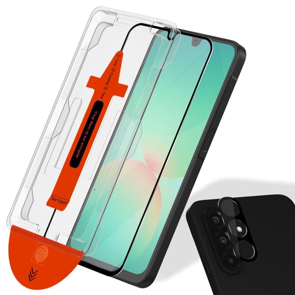 1-Pack Samsung A26 Skärmskydd & 1-Pack linsskydd - Härdat Glas | [Automatisk Installation] - Bubbelfritt
