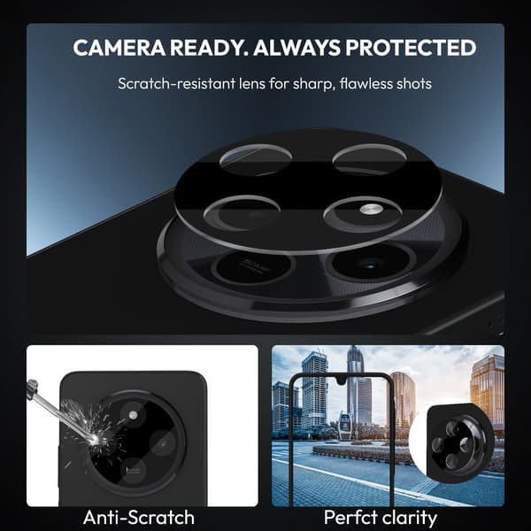2-PACK Xiaomi Redmi 14C Skærmbeskytter & 1-PACK linsebeskytter - Hærdet Glas | [Automatisk Installation] - Boblefri
