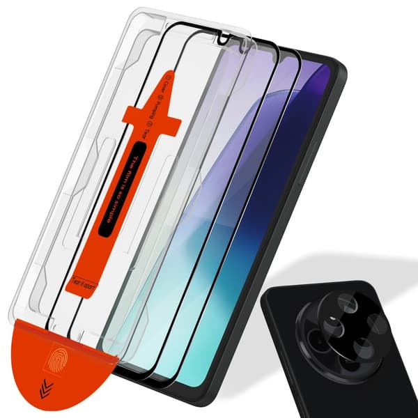 2-Pack Xiaomi Redmi 14C Skärmskydd & 1-Pack linsskydd - Härdat Glas | [Automatisk Installation] - Bubbelfritt