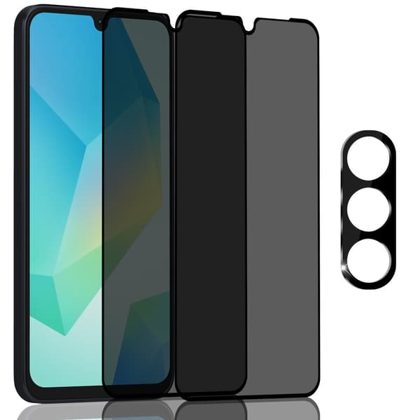 2-Pack Samsung A16 Privacy Skärmskydd & 1-Pack linsskydd - Härdat Glas 9H - Super kvalitet 3D