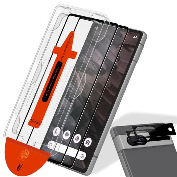 2-Pack Google Pixel 7A Skärmskydd & 2-Pack linsskydd - Härdat Glas | [Automatisk Installation] - Bubbelfritt