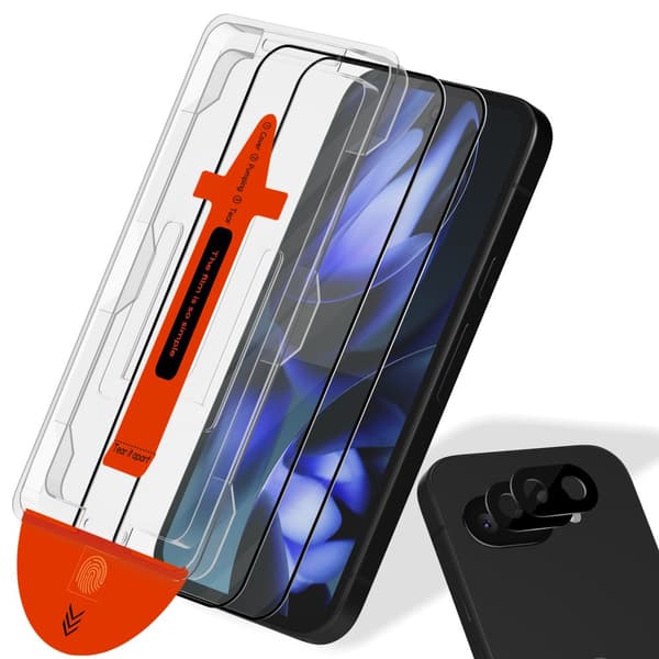 2-Pack Google Pixel 9A Skärmskydd & 2-Pack linsskydd - Härdat Glas | [Automatisk Installation] - Bubbelfritt