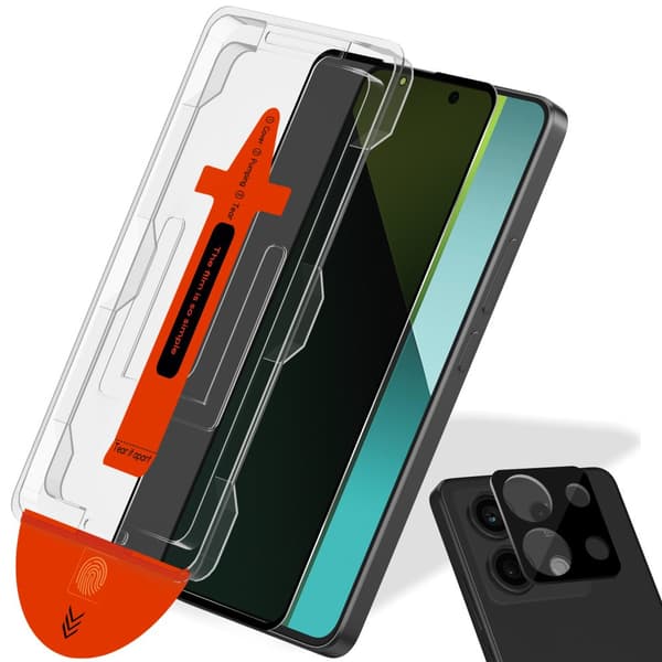 1-PACK Xiaomi Redmi Note 13 Pro Privacy Näytönsuoja & 1-Pack linssinsuoja - Karkaistu Lasi | [Automaattinen Asennus] - Kuplaton