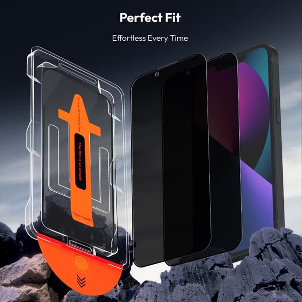 2-PACK Iphone 13 Privacy Skærmbeskytter - Hærdet Glas | [Automatisk Installation] - Boblefri