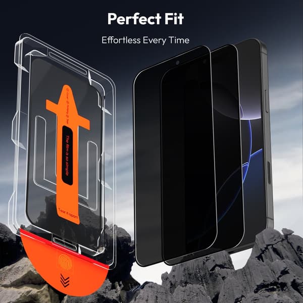 1-PACK Iphone 16 Pro Privacy Skærmbeskytter - Hærdet Glas | [Automatisk Installation] - Boblefri