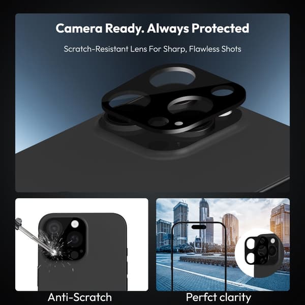 2-PACK Iphone 16 Pro Privacy Skærmbeskytter & 2-PACK linsebeskytter - Hærdet Glas | [Automatisk Installation] - Boblefri