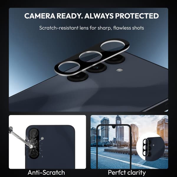 2-PACK Samsung A17 Skærmbeskytter & 1-PACK linsebeskytter - Hærdet Glas | [Automatisk Installation] - Boblefri