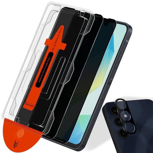 2-Pack Samsung A17 Privacy Skärmskydd & 1-Pack linsskydd - Härdat Glas | [Automatisk Installation] - Bubbelfritt