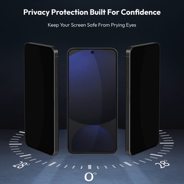 2-PACK Samsung S24 FE Privacy Skærmbeskytter & 1-PACK linsebeskytter - Hærdet Glas | [Automatisk Installation] - Boblefri