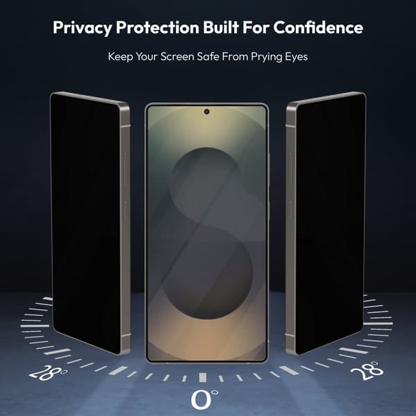1-PACK Samsung S25 Ultra Privacy Skærmbeskytter & 1-PACK linsebeskytter - Hærdet Glas | [Automatisk Installation] - Boblefri