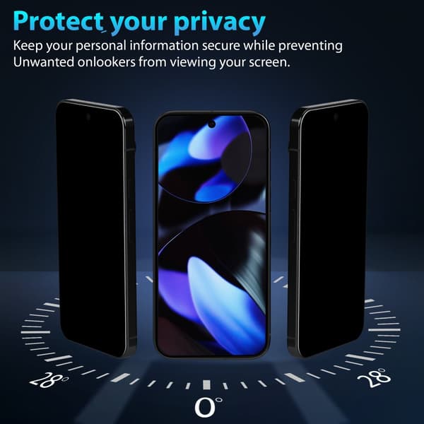 1-Pack Google Pixel 9 Privacy Skærmbeskyttelse - Hærdet Glas 9H - Super kvalitet 3D